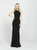 Madison James - 19-104 Ruched Open Back Sheath Gown In Black