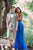Madison James - 19-105 Beaded Plunging Bodice Godet Trumpet Gown In Blue