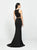 Madison James - 19-106 Beaded Illusion Bodice Two-Piece Gown In Black