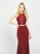 Madison James - 19-106 Beaded Illusion Bodice Two-Piece Gown In Red