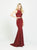 Madison James - 19-106 Beaded Illusion Bodice Two-Piece Gown In Red