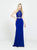 Madison James - 19-106 Beaded Illusion Bodice Two-Piece Gown In Blue