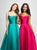Madison James - 19-107 Sleeveless Square Neck Mikado Prom Ballgown In Red and Green