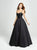 Madison James - 19-107 Sleeveless Square Neck Mikado Prom Ballgown In Black
