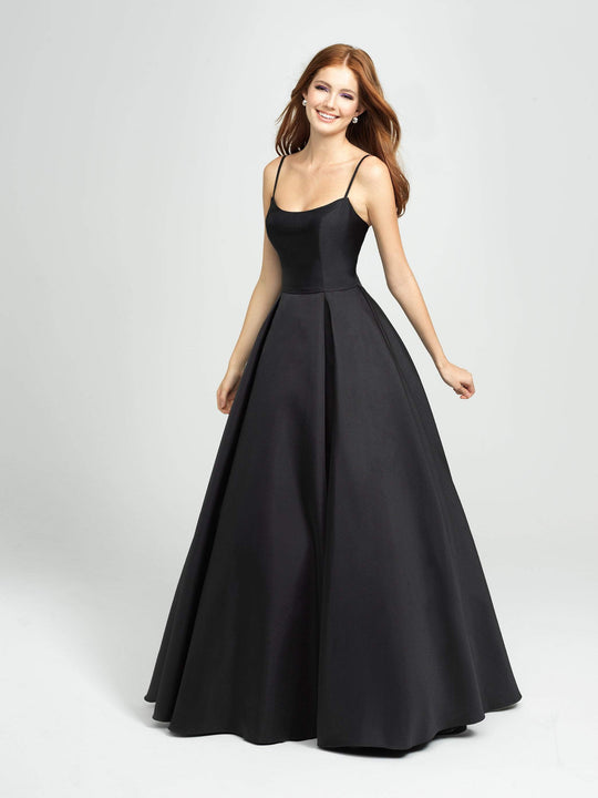 Madison James - 19-107 Sleeveless Square Neck Mikado Prom Ballgown In Black