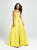 Madison James - 19-107 Sleeveless Square Neck Mikado Prom Ballgown In Yellow