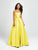Madison James - Sleeveless Square Neck Mikado Prom Ballgown 19-107 - 1 pc Yellow in Size 00 and 1 pc Black in Size 10 Available
