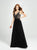 Madison James - 19-108 Asymmetrical Embroidered High Slit Gown In Black