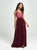 Madison James - 19-108 Asymmetrical Embroidered High Slit Gown In Red