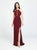 Madison James - 19-110 Crystal-Studded Illusion Paneled Gown In Red