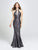 Madison James - 19-112 Halter Keyhole Mermaid Evening Gown In Gray