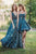Madison James - 19-113 Lase Cut Lace A-line Dress In Blue and Green