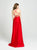 Madison James - 19-115 Crisscross Designed Backless Satin Gown In Red