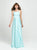 Madison James - 19-115 Crisscross Designed Backless Satin Gown In Blue