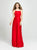 Madison James - 19-115 Crisscross Designed Backless Satin Gown In Red