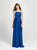 Madison James - 19-115 Crisscross Designed Backless Satin Gown In Blue