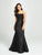 Madison James - 19-118 Ruffled Beaded Strapless Mermaid Gown In Black