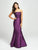 Madison James - 19-118 Ruffled Beaded Strapless Mermaid Gown In Purple