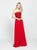 Madison James - 19-120 Beaded Strapless A-Line Evening Dress In Red