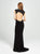 Madison James - 19-121 Sheer Embroidered Jewel Evening Gown In Black