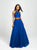 Madison James - 19-122 Embroidered Illusion Halter Tulle Gown In Blue