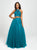 Madison James - 19-122 Embroidered Illusion Halter Tulle Gown In Green
