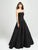 Madison James - 19-124 Strapless Floral Brocade Evening Gown In Black