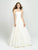 Madison James - 19-124 Strapless Floral Brocade Evening Gown In White