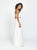 Madison James - 19-128 Two-Piece Embroidered Halter Sheath Gown In White