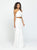 Madison James - 19-128 Two-Piece Embroidered Halter Sheath Gown In White
