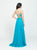 Madison James - 19-129 Beaded Bodice Chiffon A-Line Gown In Blue