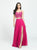 Madison James - 19-129 Beaded Bodice Chiffon A-Line Gown In Pink