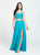 Madison James - 19-129 Beaded Bodice Chiffon A-Line Gown In Blue