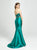 Madison James - 19-130 Strapless Beaded Bodice Mikado Gown In Green