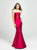 Madison James - 19-130 Strapless Beaded Bodice Mikado Gown In Red