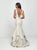 Madison James - 19-132 Sparkle Net Deep V-neck Mermaid Dress In Neutral