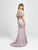 Madison James - 19-137 Ruffled Off-Shoulder Gown with Slit In Purple