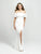 Madison James - 19-137 Ruffled Off-Shoulder Gown with Slit In White
