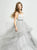 Madison James - 19-138 Plunging V-Neck Ruffled Ballgown In Silver