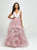 Madison James - 19-138 Sleeveless Plunging V-Neck Ruffled Evening Gown - 1 pc Silver in Size 6 and 1 pc Pink in size 6  Available