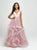 Madison James - 19-138 Plunging V-Neck Ruffled Ballgown In Pink