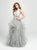Madison James - 19-138 Plunging V-Neck Ruffled Ballgown In Silver