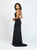Madison James - 19-140 Plunging Halter Open Back Dress In Black