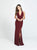 Madison James - 19-140 Plunging Halter Open Back Dress In Red