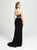 Madison James - 19-143 Two Piece Halter Open Back Gown In Black