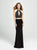 Madison James - 19-143 Two Piece Halter Open Back Gown In Black