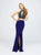 Madison James - 19-143 Two Piece Halter Open Back Gown In Blue