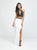 Madison James - 19-143 Two Piece Halter Open Back Gown In White