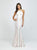 Madison James - 19-148 Multicolored Sequined Halter Trumpet Dress In White and Multi-Color