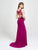 Madison James - 19-150 Beaded Plunging V-Neck High Slit Gown In Pink